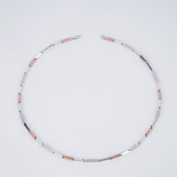 Duo-tone silver chain for men