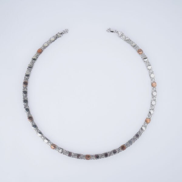 Oxidized silver chain for men