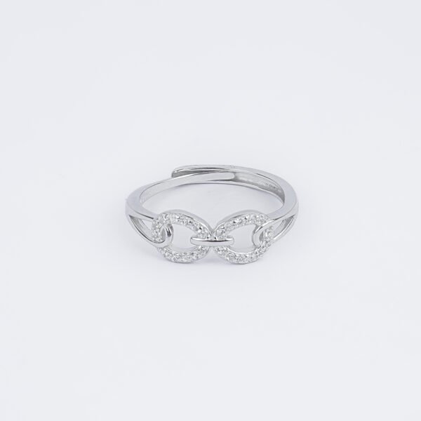Linked in Love Silver Chain Ring