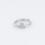 Twilight Petal Sparkle Silver Ring