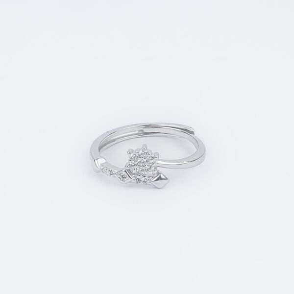 Twilight Petal Sparkle Silver Ring