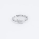 Floral Diamond Silver Ring
