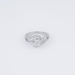 Twilight Curve Solitaire Silver Ring