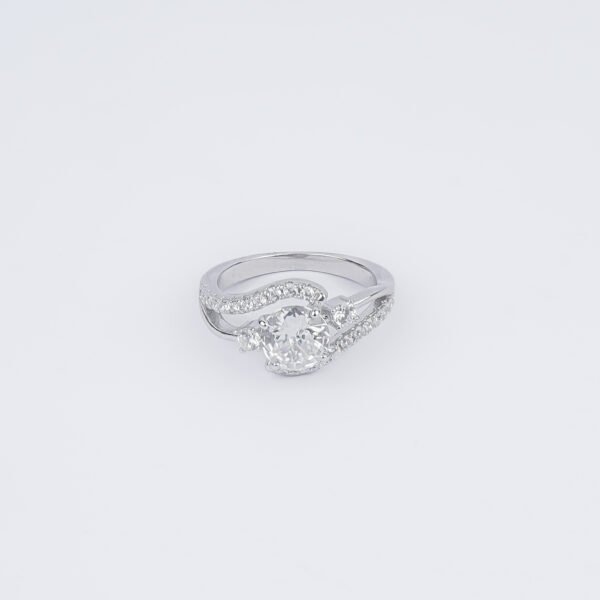 Twilight Curve Solitaire Silver Ring