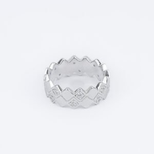 Nova Edge Diamond-Cut Silver Ring
