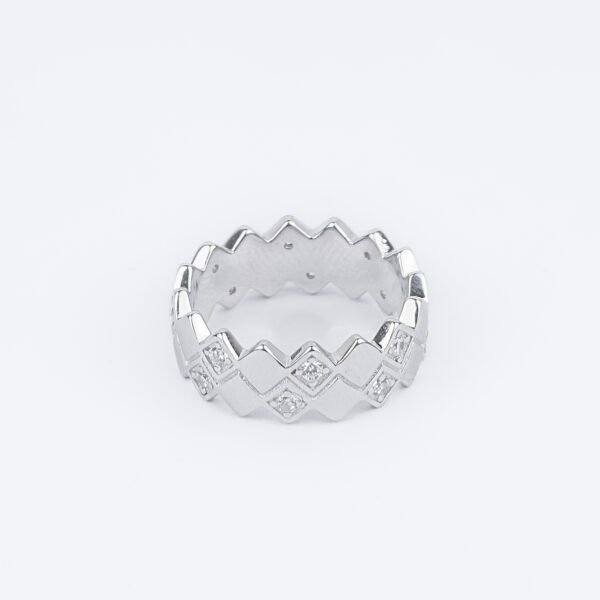 Nova Edge Diamond-Cut Silver Ring