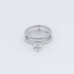 Theia Sparkling Bridal Duo Silver Ring