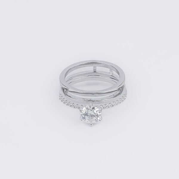 Theia Sparkling Bridal Duo Silver Ring