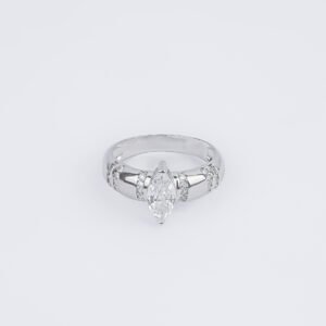 Vega Bold Marquise Silver Ring