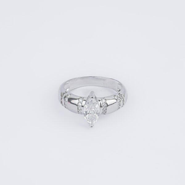Vega Bold Marquise Silver Ring