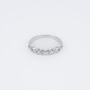 Linked Hearts Silver Band Ring