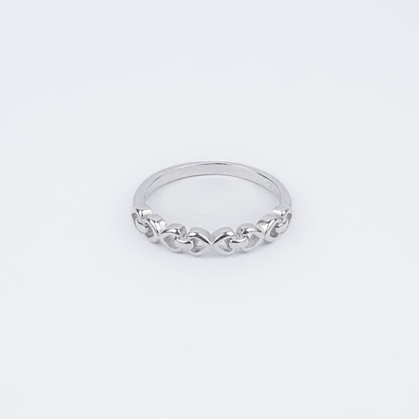 Linked Hearts Silver Band Ring